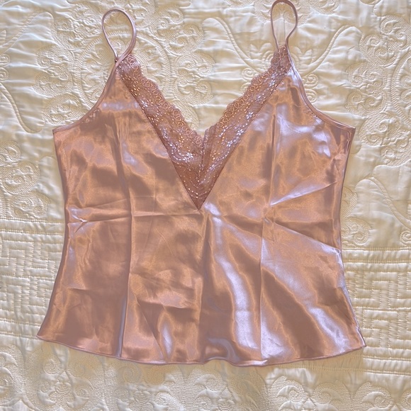 Women’s Satin Mesh Lace Deep V Neck Cami and Shorts, 2 pcs Set, Size L - Picture 2 of 11